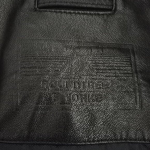 Roundtree & Yorke Black Lambskin Leather Button Up Car Coat - Picture 9 of 13